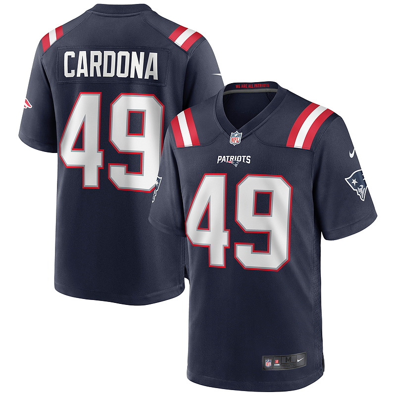 New England Patriots Joe Cardona Nike Navy Game Jersey