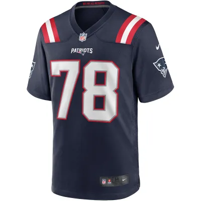 New England Patriots Bruce Armstrong Nike Navy Game Retired Player Jersey 01