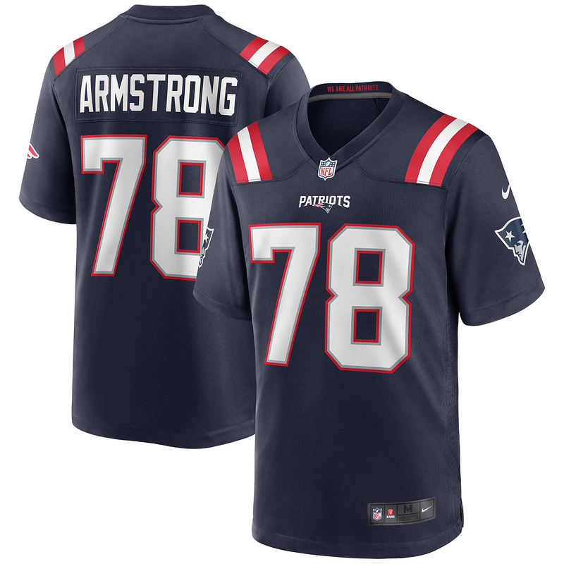New England Patriots Bruce Armstrong Nike Navy Game Retired Player Jersey