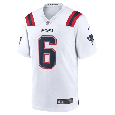New England Patriots Christian Gonzalez Nike White Game Jersey 01