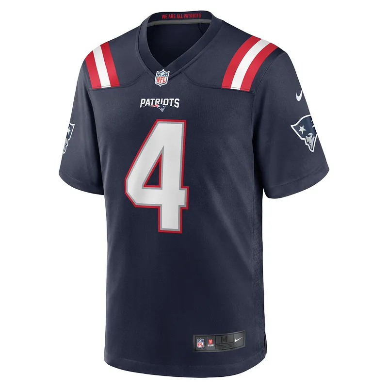 New England Patriots Bailey Zappe Nike Navy Player Jersey