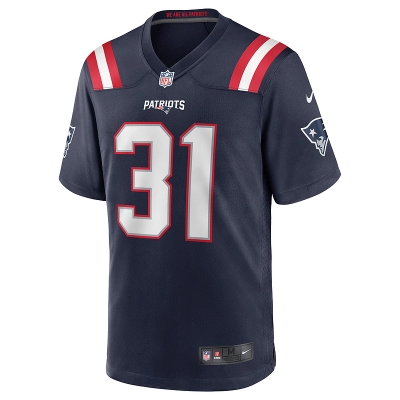 New England Patriots Jonathan Jones Nike Navy Game Jersey 01