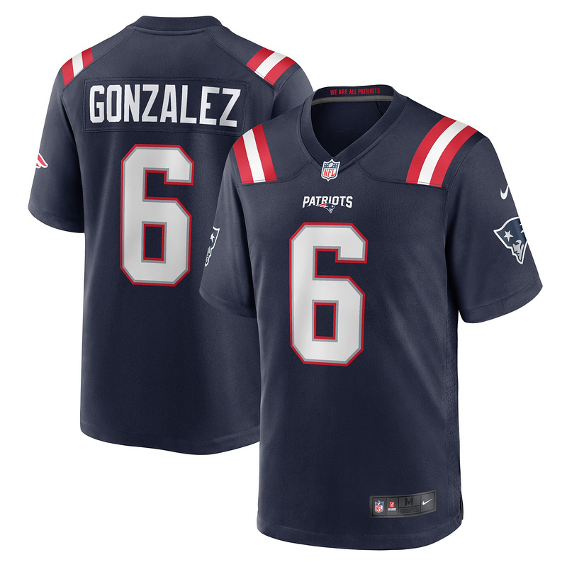 New England Patriots Christian Gonzalez Nike Navy Game Jersey
