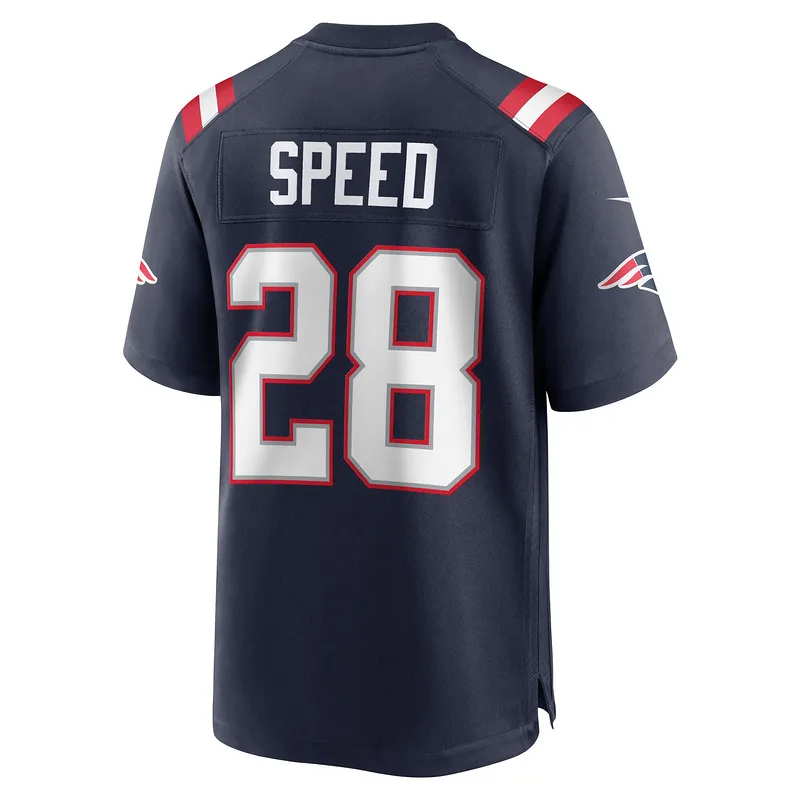New England Patriots Ameer Speed Nike Navy Game Jersey