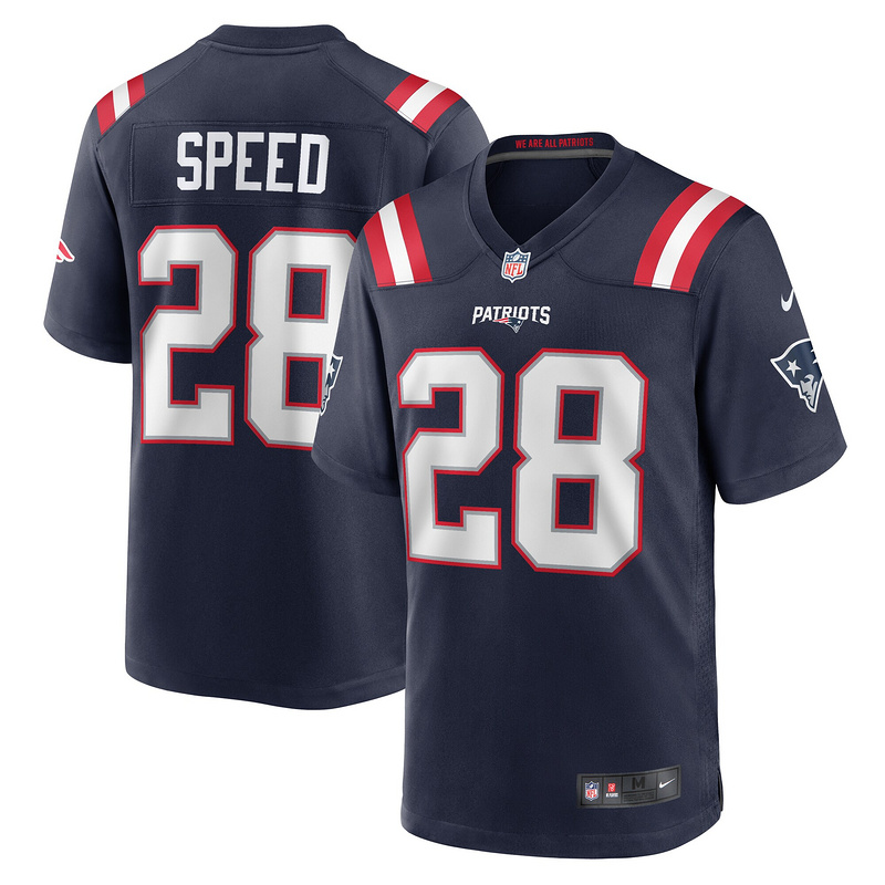 New England Patriots Ameer Speed Nike Navy Game Jersey