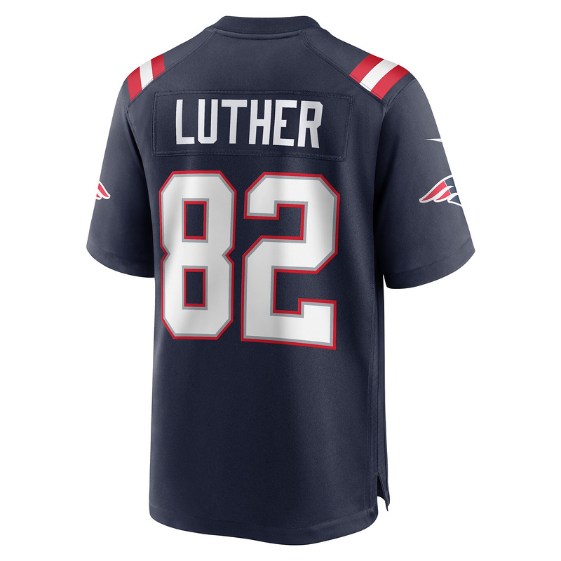 New England Patriots TJ Luther Nike Navy Game Jersey