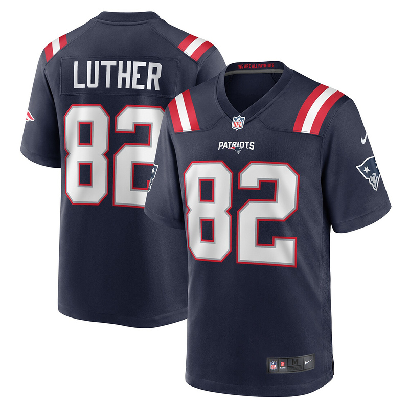 New England Patriots TJ Luther Nike Navy Game Jersey