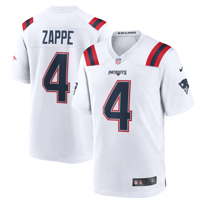 New England Patriots Bailey Zappe Nike White Player Jersey