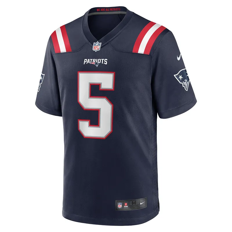 New England Patriots Jalen Reago Nike Navy Game Jersey
