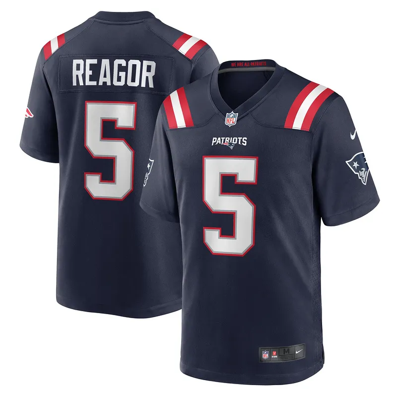New England Patriots Jalen Reago Nike Navy Game Jersey