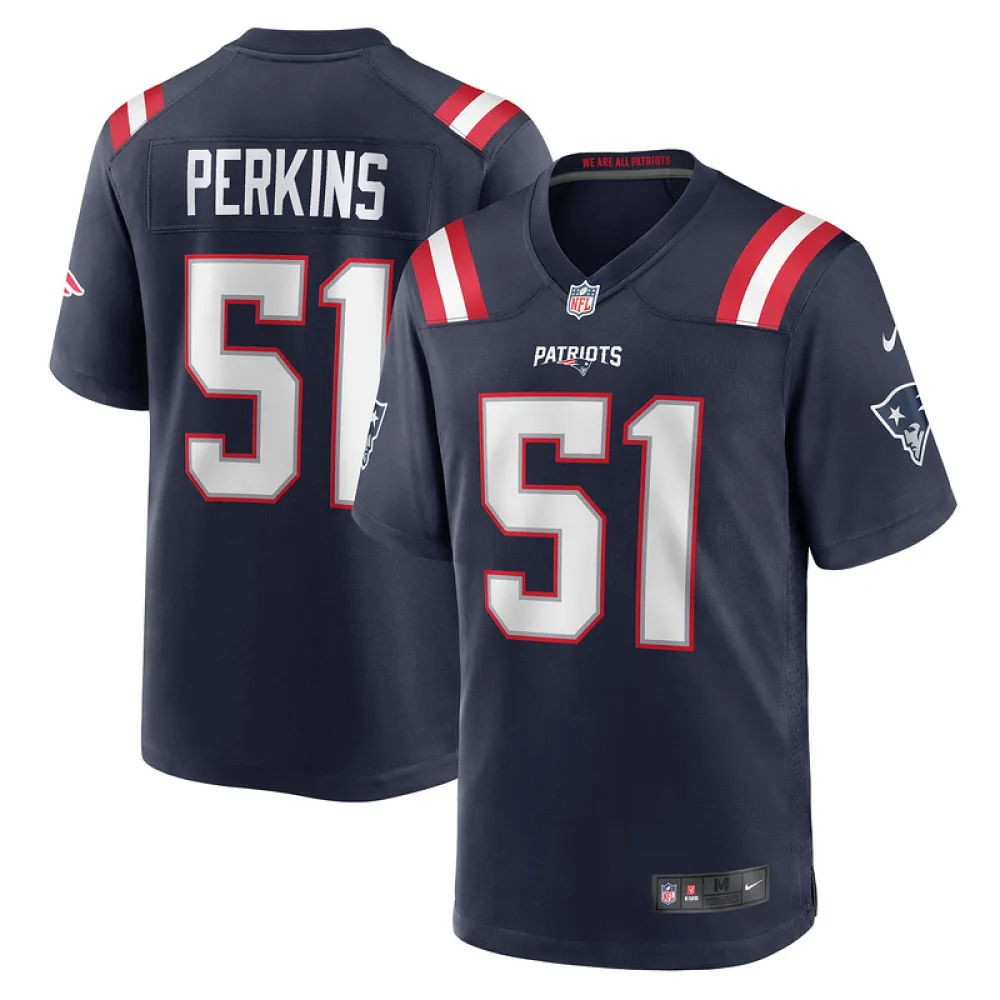 New England Patriots Ronnie Perkins Nike Navy Game Jersey