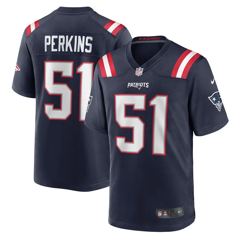 New England Patriots Ronnie Perkins Nike Navy Game Jersey