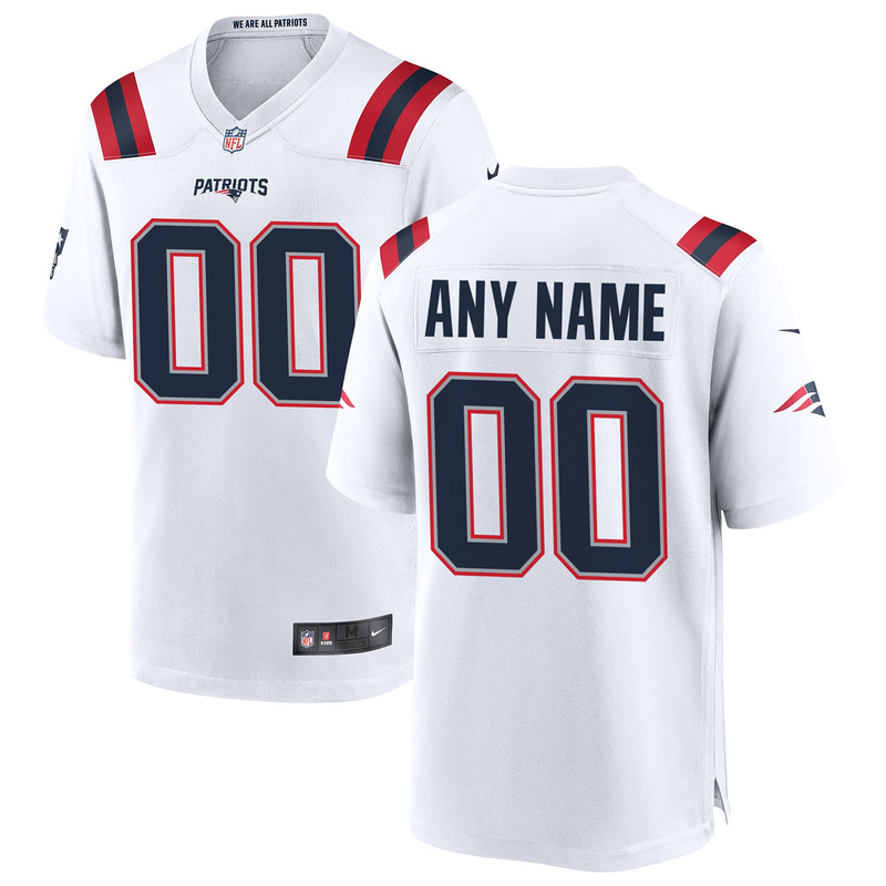 New England Patriots Nike White Custom Game Jersey
