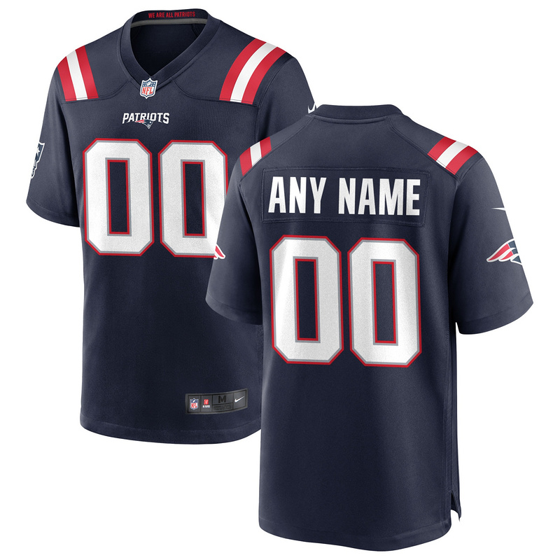 Nike New England Patriots Navy Custom Game Jersey