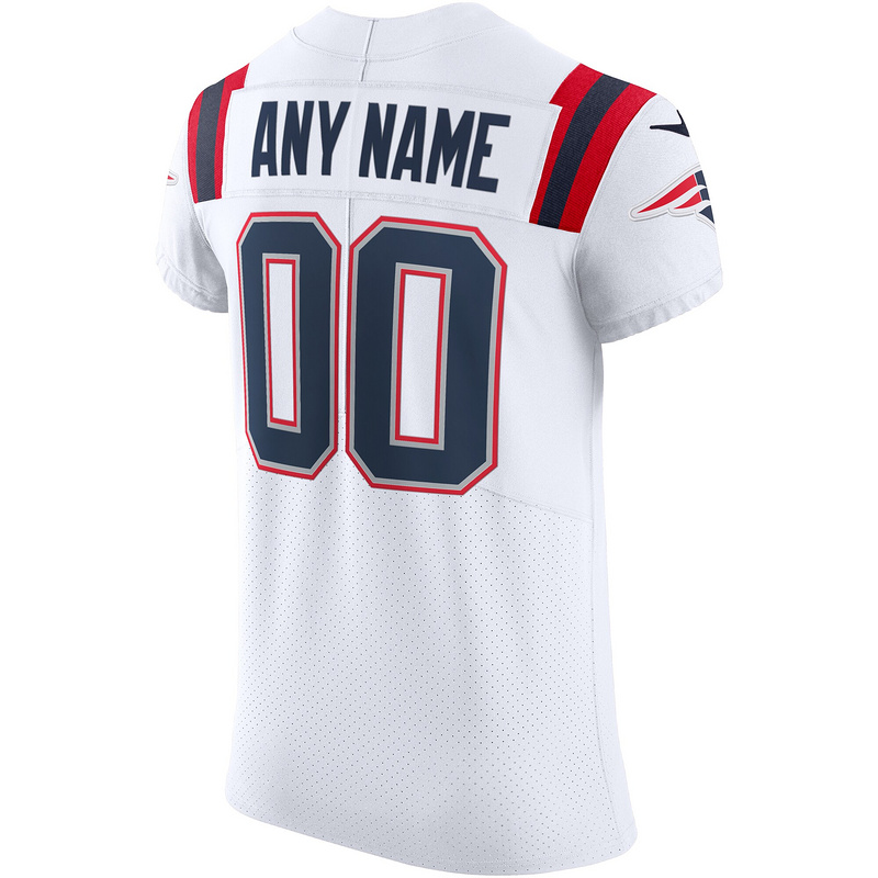 New England Patriots Nike White Vapor Elite Custom Jersey