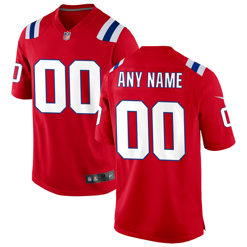 New England Patriots Nike Red Alternate Custom Jersey