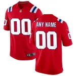 New England Patriots Nike Red Alternate Custom Jersey