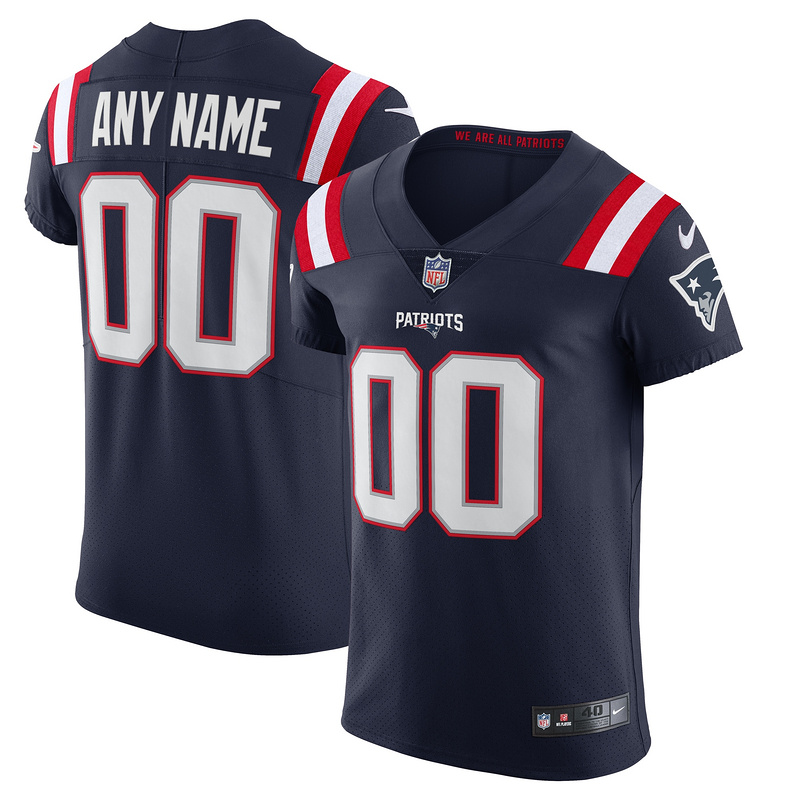 New England Patriots Nike Navy Vapor Elite Custom Jersey