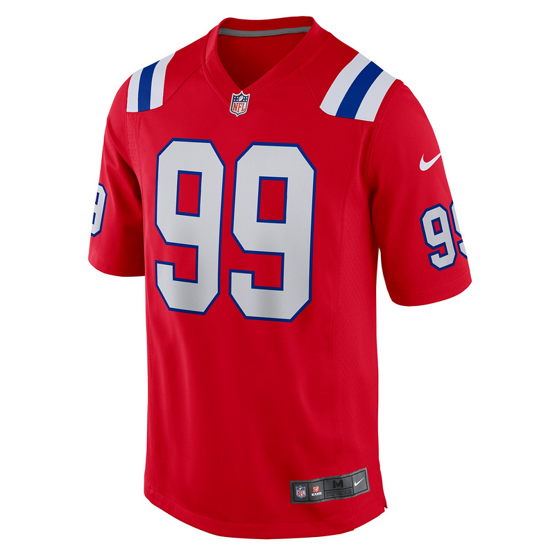 New England Patriots Keion White Nike Red Alternate Game Jersey