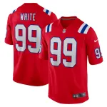 New England Patriots Keion White Nike Red Alternate Game Jersey