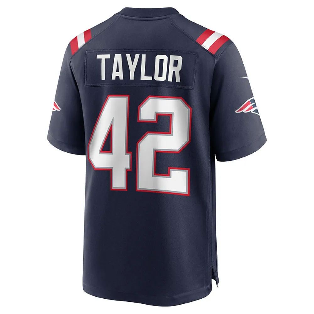 New England Patriots JJ Taylor Nike Navy Game Jersey