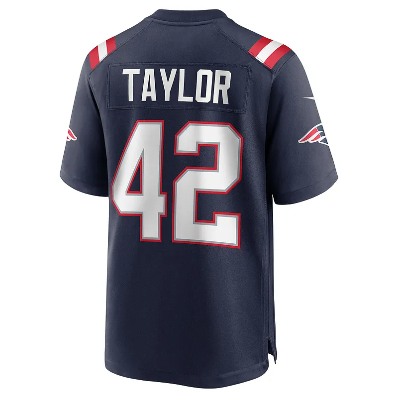 New England Patriots JJ Taylor Nike Navy Game Jersey