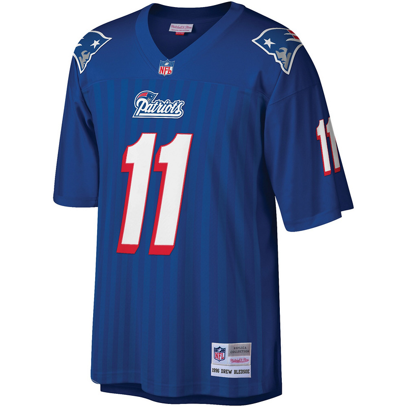 New England Patriots Drew Bledsoe Mitchell & Ness Royal Legacy Replica Jersey