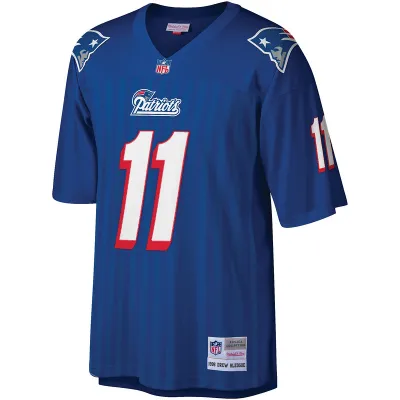 New England Patriots Drew Bledsoe Mitchell & Ness Royal Legacy Replica Jersey 01