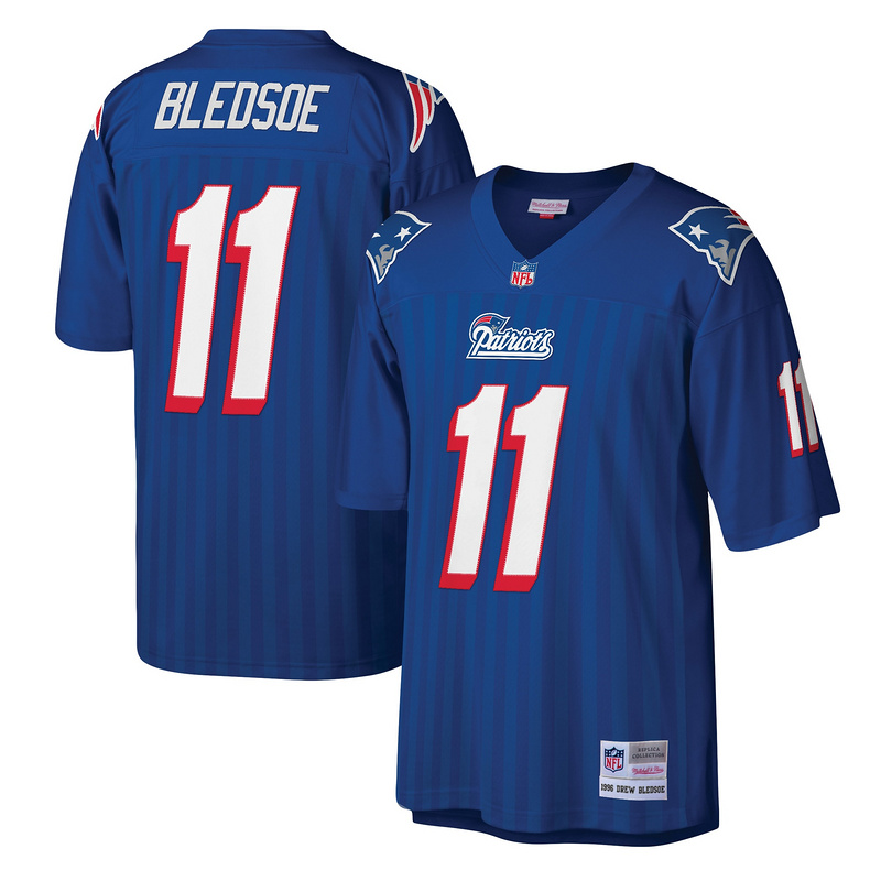 New England Patriots Drew Bledsoe Mitchell & Ness Royal Legacy Replica Jersey