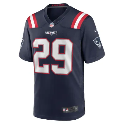 New England Patriots JC Jackson Nike Navy Game Jersey 01