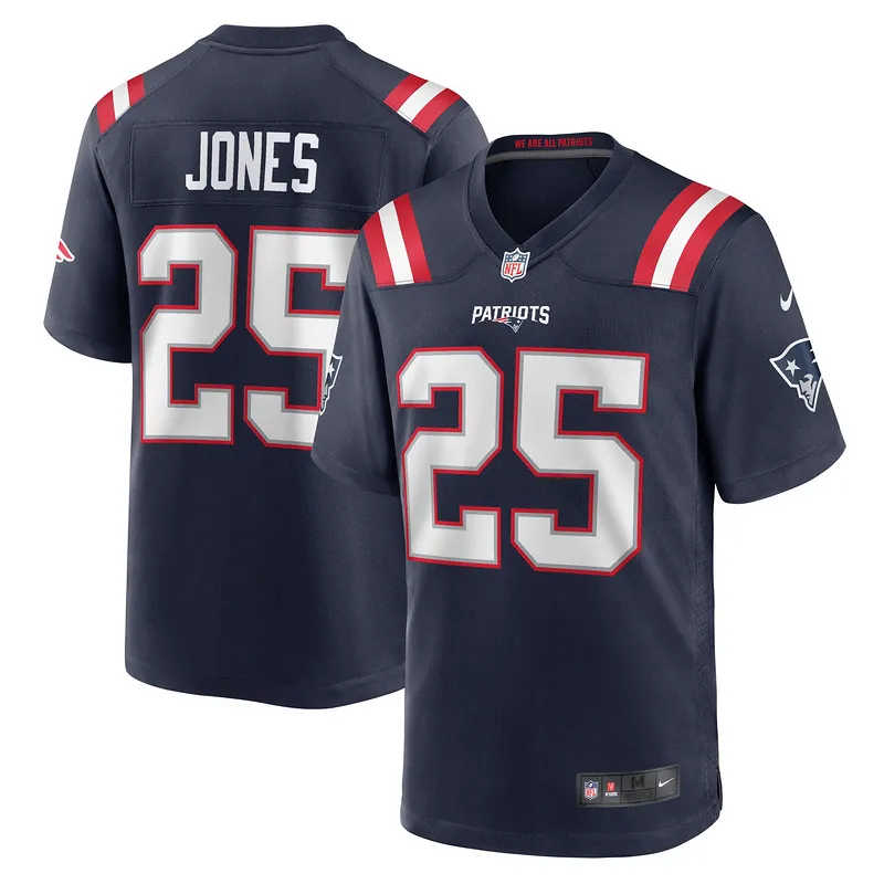 New England Patriots Marcus Jones Nike Navy Player Jersey