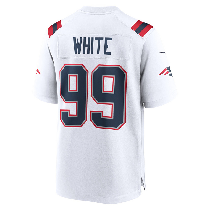 New England Patriots Keion White Nike White Game Jersey