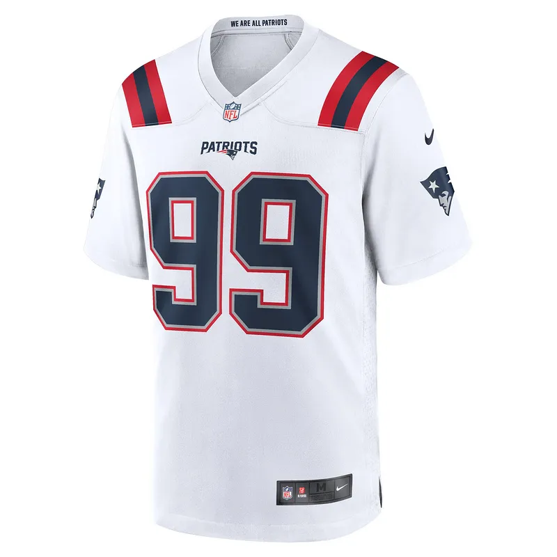 New England Patriots Keion White Nike White Game Jersey