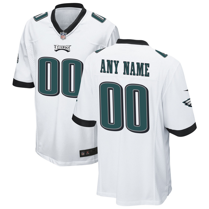 Men's Philadelphia Eagles Nike White Custom Game Jersey