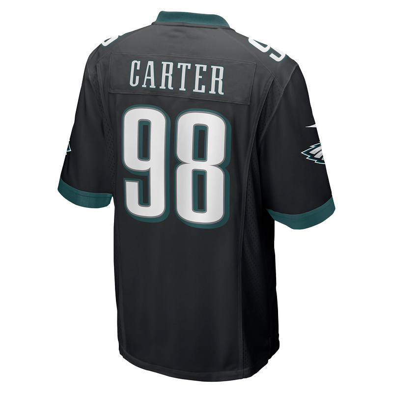 Men's Philadelphia Eagles Jalen Carter Nike Black Alternate Team Game Jersey