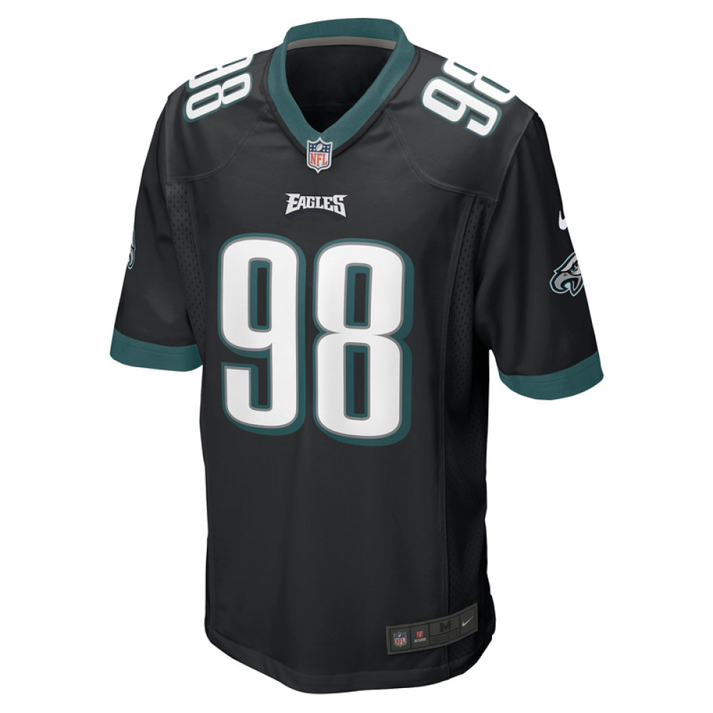 Men's Philadelphia Eagles Jalen Carter Nike Black Alternate Team Game Jersey