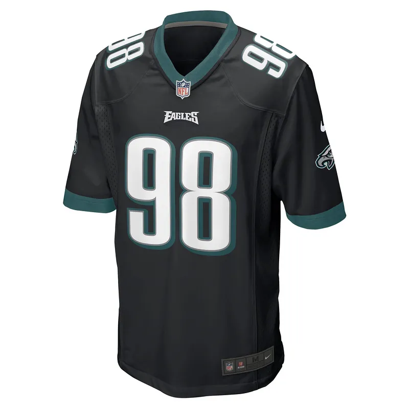 Men's Philadelphia Eagles Jalen Carter Nike Black Alternate Team Game Jersey