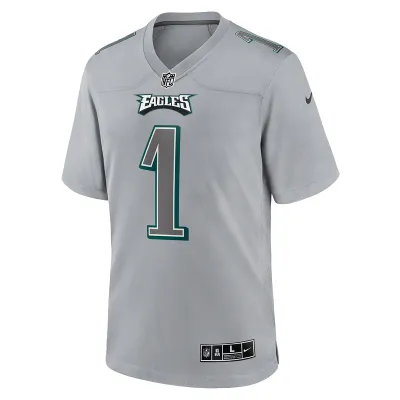 Men's Philadelphia Eagles Jalen Hurts Nike Gray Atmosphere Fashion Game Jersey 01