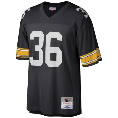 Men's Pittsburgh Steelers Jerome Bettis Mitchell & Ness Black Legacy Replica Jersey 01