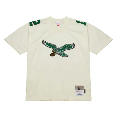 Men's Philadelphia Eagles Randall Cunningham Mitchell & Ness Cream Chainstitch Legacy Jersey 01