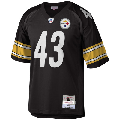 Men's Pittsburgh Steelers Troy Polamalu Mitchell & Ness Black Legacy Replica Jersey 01