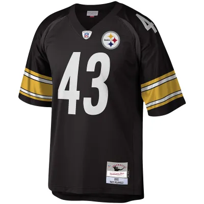 Men's Pittsburgh Steelers Troy Polamalu Mitchell & Ness Black Legacy Replica Jersey 01