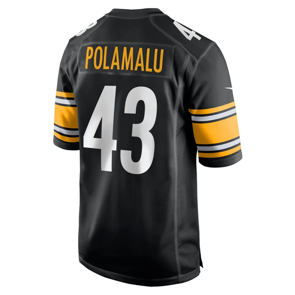 Men's Pittsburgh Steelers Troy Polamalu Nike Black Retired Player Game Jersey