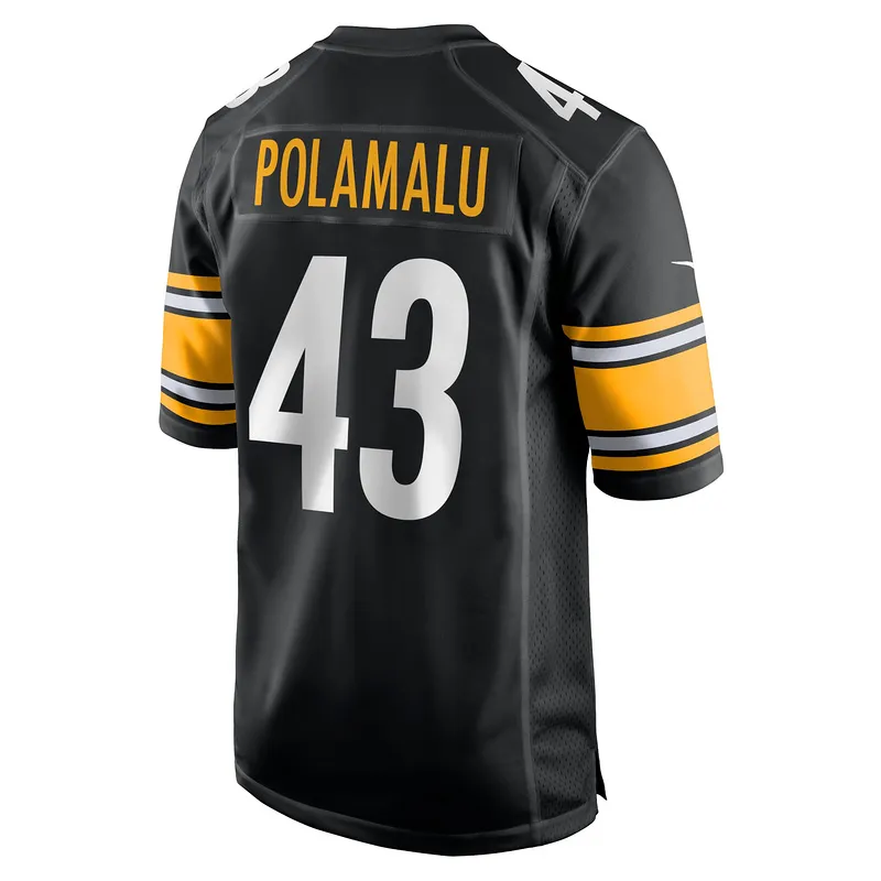 Men's Pittsburgh Steelers Troy Polamalu Nike Black Retired Player Game Jersey