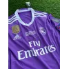 Ronaldo #7 Purple Real Madrid 2016-2017 UEFA Long Sleeve Soccer Jersey Large