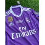 Ronaldo #7 Purple Real Madrid 2016-2017 UEFA Long Sleeve Soccer Jersey Large