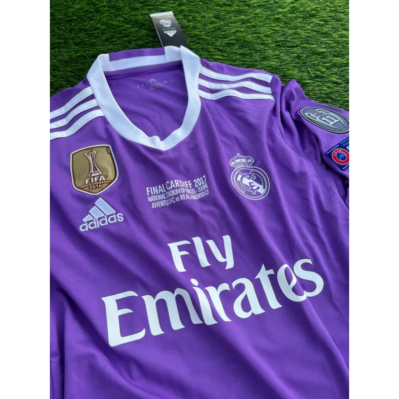 Ronaldo #7 Purple Real Madrid 2016-2017 UEFA Long Sleeve Soccer Jersey Large