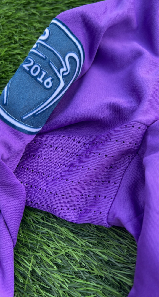 Ronaldo #7 Purple Real Madrid 2016-2017 UEFA Long Sleeve Soccer Jersey Large