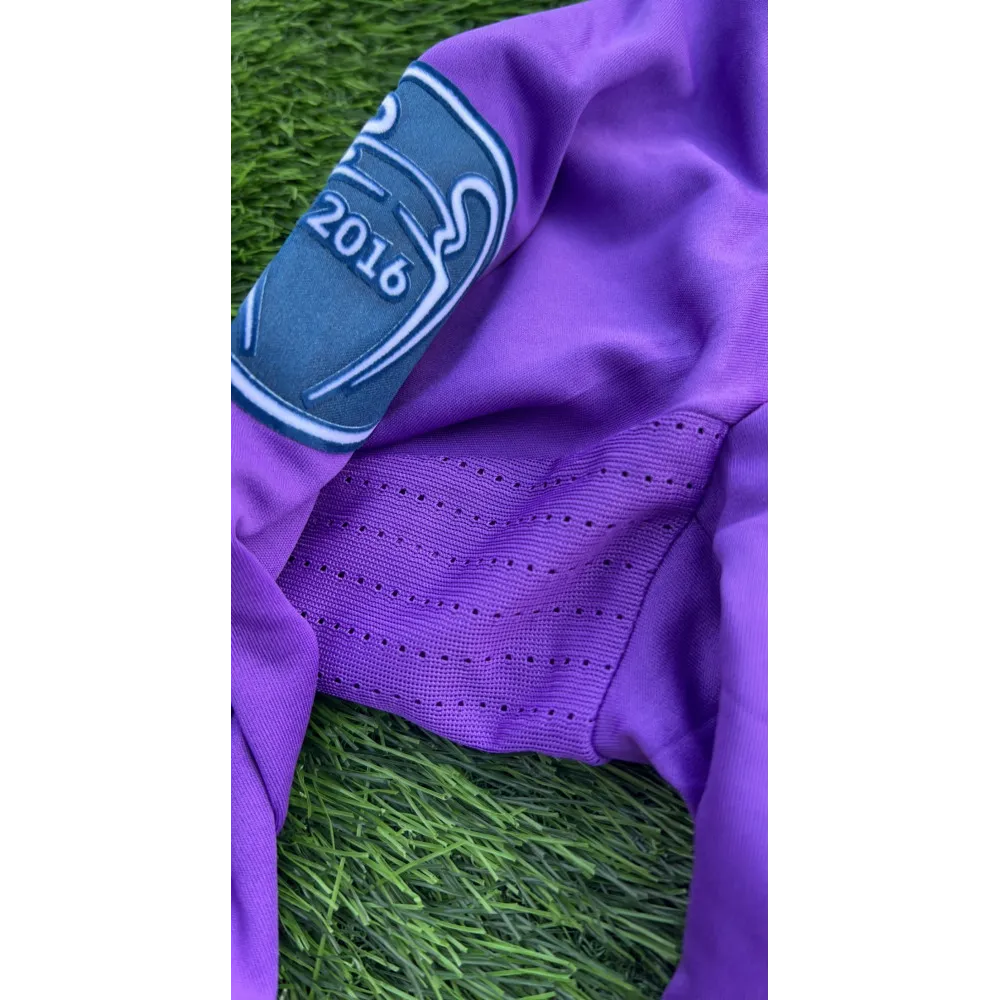 Ronaldo #7 Purple Real Madrid 2016-2017 UEFA Long Sleeve Soccer Jersey Large