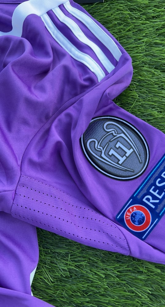 Ronaldo #7 Purple Real Madrid 2016-2017 UEFA Long Sleeve Soccer Jersey Large